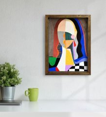BK Home Dear Mona Tasarımlı Doğal Masif Ahşap Çerçeveli Tablo 45x65cm-1