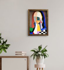 BK Home Dear Mona Tasarımlı Doğal Masif Ahşap Çerçeveli Tablo 45x65cm-1