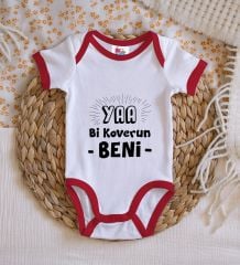 BK Kids Koverun Beni Tasarımlı Kırmızı Bebek Body Zıbın-1