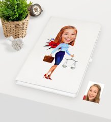 Kişiye Özel Bayan Avukat Karikatürlü Beyaz Defter - 3