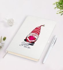 Kişiye Özel Mutlu Yıllar Tasarımlı Beyaz Defter ve Kalem Seti - 13