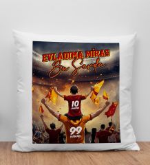 BK Gift Kişiye Özel İsimli Baba-Oğul Sarı Kırmızı Evladıma Miras Bu Sevda Beyaz Kırlent Yastık-2, Doğum Günü Hediyesi, Taraftar Hediyesi