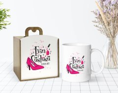 Kişiye Özel Ahşap Kutuda Evin Süslüsü Tasarımlı Beyaz Kupa Bardak-1