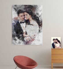 Kişiye Özel Gelin Damat Evlilik Hatırası Kanvas Tablo (70 x 100 cm.) 16