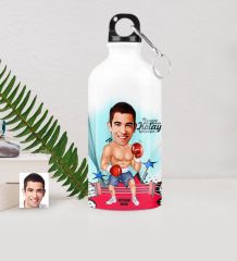 Kişiye Özel Bay Boksör Karikatürlü Metal Suluk (500 ml.) 1