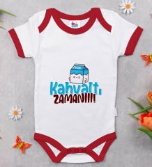 BK Kids Kahvaltı Zamanı Tasarımlı Kırmızı Bebek Body Zıbın-1