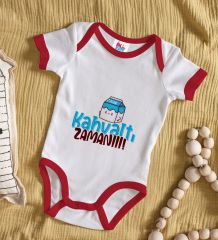 BK Kids Kahvaltı Zamanı Tasarımlı Kırmızı Bebek Body Zıbın-1