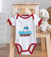 BK Kids Kahvaltı Zamanı Tasarımlı Kırmızı Bebek Body Zıbın-1