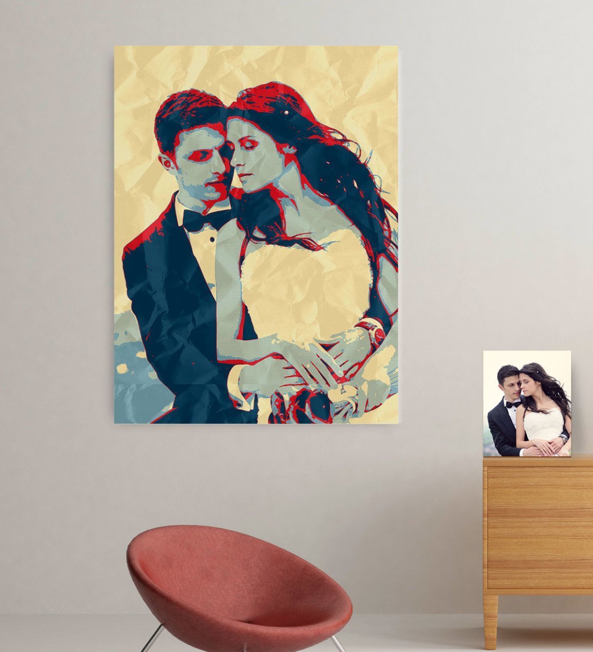 Kişiye Özel Gelin Damat Evlilik Hatırası Kanvas Tablo (70 x 100 cm.) 15