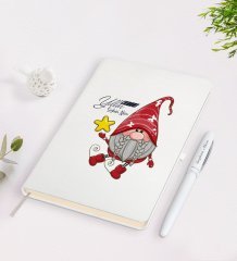 Kişiye Özel Mutlu Yıllar Tasarımlı Beyaz Defter ve Kalem Seti - 9