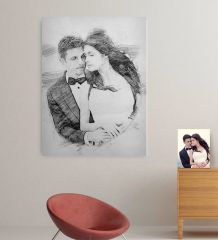 Kişiye Özel Gelin Damat Evlilik Hatırası Kanvas Tablo (70 x 100 cm.) 14