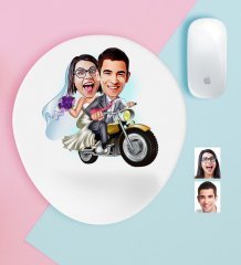 Kişiye Özel Evleniyoruz Karikatürlü Bilek Destekli Mouse Pad-8
