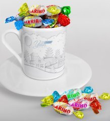 Kişiye Özel Yılbaşı Mutlu Yıllar Türk Kahvesi Fincanı ve Haribo Şeker Hediye Seti-23