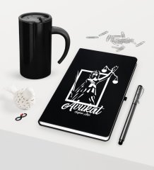 Kişiye Özel Avukat Temalı Siyah Defter Kalem ve Termos Mug Seti  - 16