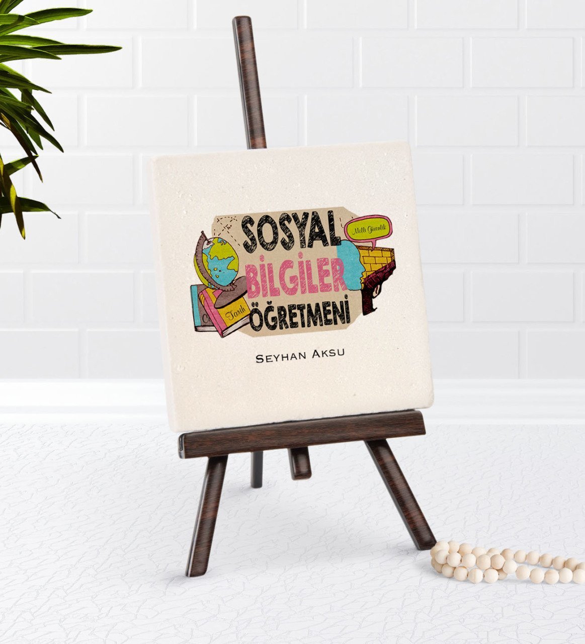 Kişiye Özel Sosyal Bilgiler Öğretmeni Şovaleli Doğal Taş-3