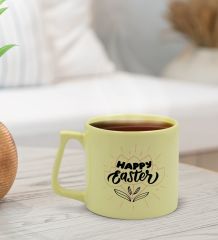 BK Gift Happy Easter Tasarımlı Pastel Sarı Middle Kupa Bardak, Arkadaşa Hediye, Ev Hediyesi, Paskalya Bayramı Hediyesi, Ofis Hediyesi-2