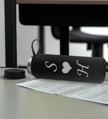 BK Gift Sevgiliye Özel İsimli Siyah Defter ve Cam Matara Hediye Seti-11, Sevgiliye Hediye, Sevgililer Günü, Yeni İş Hediyesi