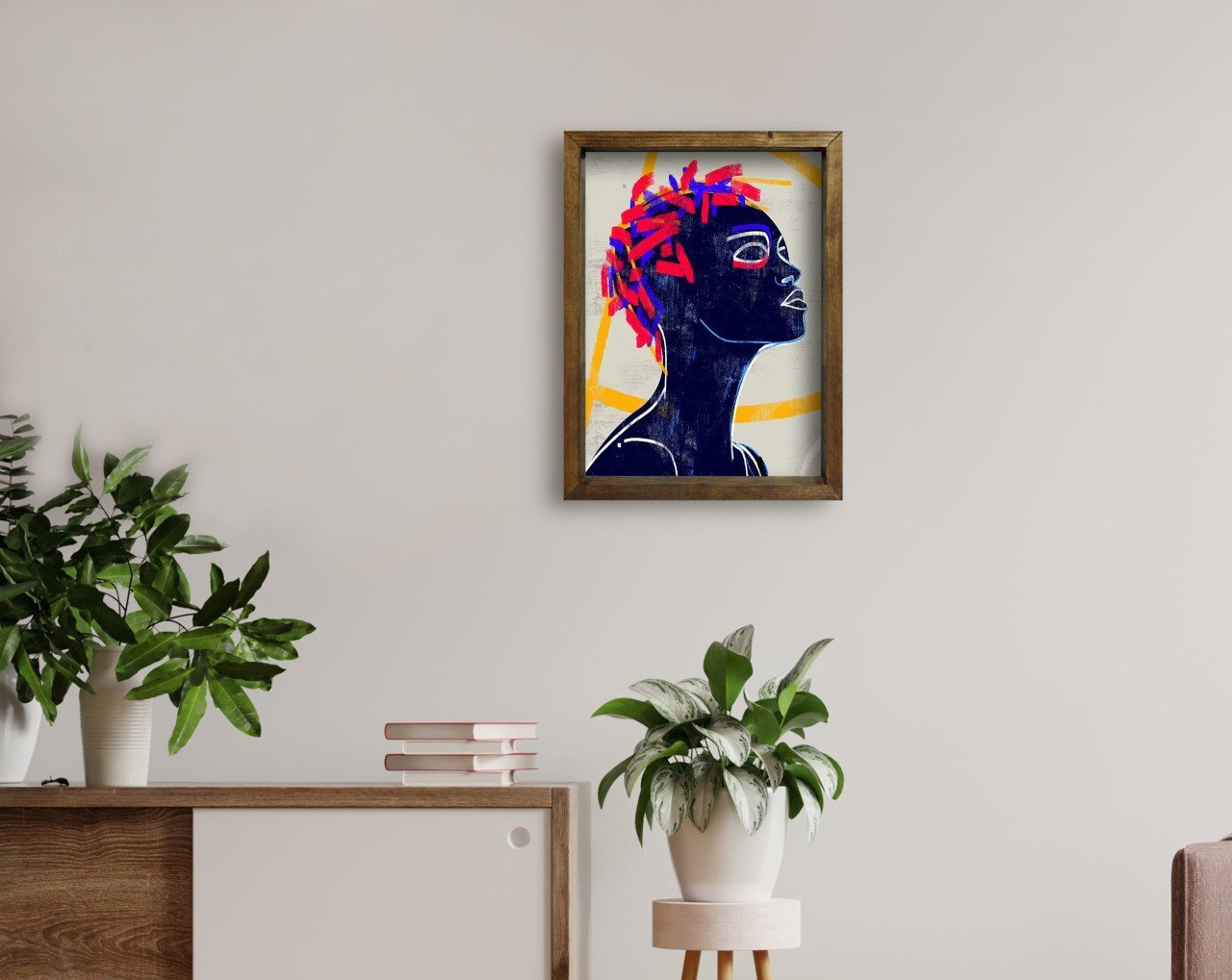 BK Home Doğal Masif Ahşap Çerçeveli Tablo 45x65cm-25