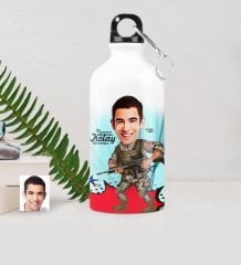 Kişiye Özel Asker Karikatürlü Metal Suluk (500 ml.) 1