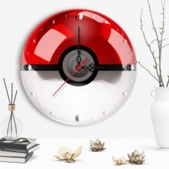 Dekoratif Pokemon Ball Tasarımlı Ahşap Duvar Saati - 2