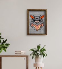 BK Home Baykuş Tasarımlı Doğal Masif Ahşap Çerçeveli Tablo 45x65cm-1