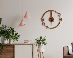 BK Gift Dekoratif 45cm Ahşap Duvar Saati-135