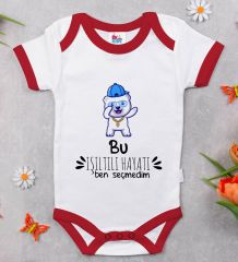 BK Kids Işıltılı Hayatı Ben Seçmedim Tasarımlı Kırmızı Bebek Body Zıbın-1