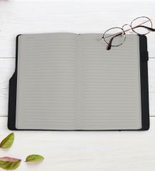 BK Gift O Zaman Dans Tasarımlı Siyah Termo Deri Not Defteri 15x21cm-1