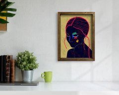 BK Home Doğal Masif Ahşap Çerçeveli Tablo 45x65cm-24