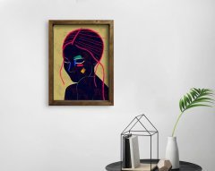 BK Home Doğal Masif Ahşap Çerçeveli Tablo 45x65cm-24
