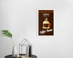 BK Home Coffee Tasarımlı Dekoratif Ahşap Beyaz Çerçeveli Tablo-10