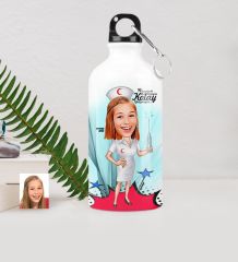 Kişiye Özel Hemşire Karikatürlü Metal Suluk (500 ml.) 1