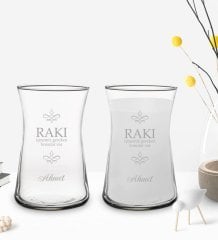 Kişiye Özel Rakı İçmemiz Gereken Konular Var Tasarımlı 2’li Heybeli Çay Bardağı Rakı Kadehi-1