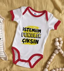 BK Kids İstemiim Fenalık Çıksın Tasarımlı Kırmızı Bebek Body Zıbın-1