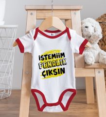 BK Kids İstemiim Fenalık Çıksın Tasarımlı Kırmızı Bebek Body Zıbın-1