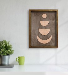 BK Home Ay Tasarımlı Doğal Masif Ahşap Çerçeveli Tablo 45x65cm-2