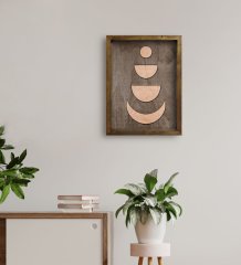 BK Home Ay Tasarımlı Doğal Masif Ahşap Çerçeveli Tablo 45x65cm-2