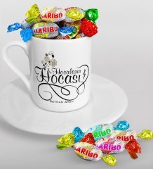 Kişiye Özel Hocaların Hocası Türk Kahvesi Fincanı ve Haribo Şeker Hediye Seti-3