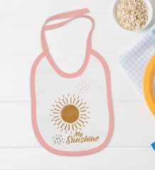 BK Kids My Sunshine Tasarımlı Pembe Bebek Body Zıbın ve Mama Önlüğü Hediye Seti-1