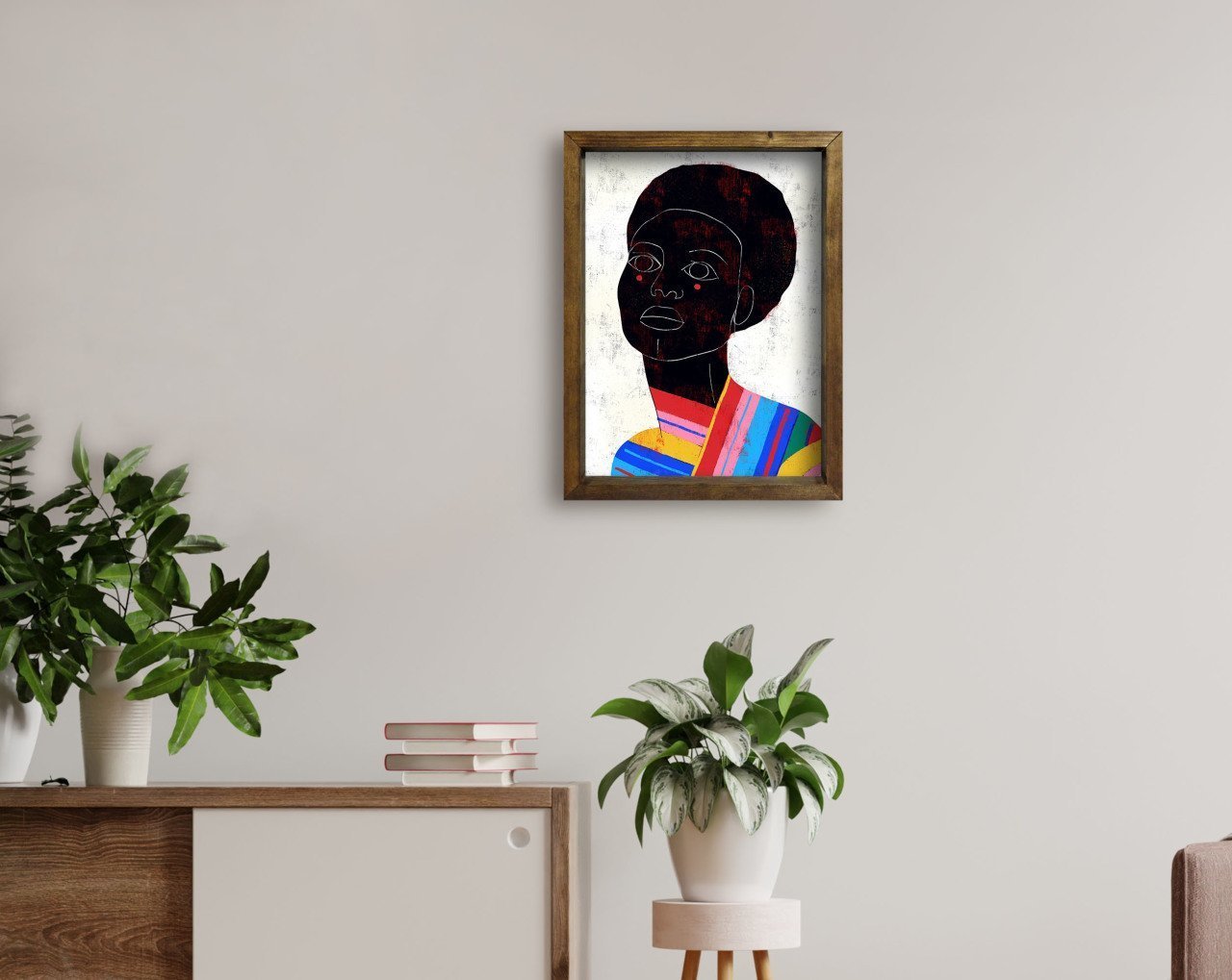 BK Home Doğal Masif Ahşap Çerçeveli Tablo 45x65cm-22