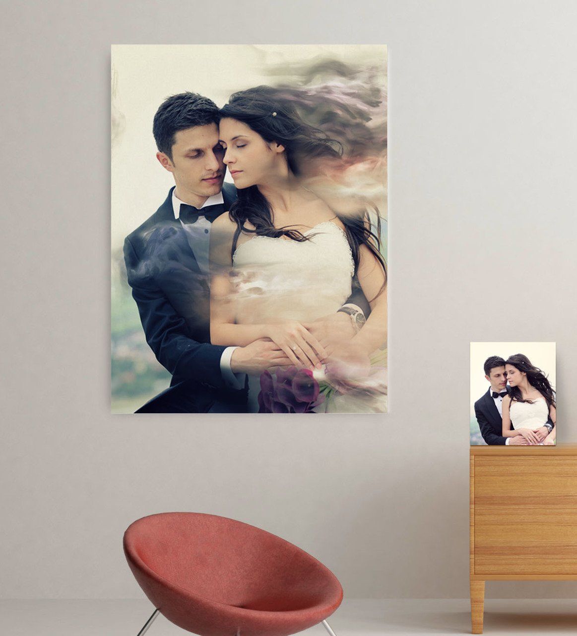 Kişiye Özel Gelin Damat Evlilik Hatırası Kanvas Tablo (70 x 100 cm.) 10