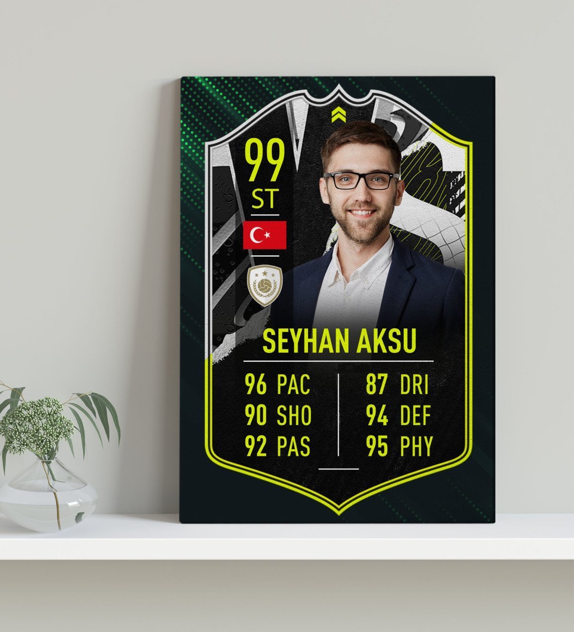 Kişiye Özel Kanvas Tablo Futbolcu Kartı 30x50cm-4