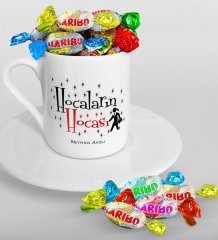 Kişiye Özel Hocaların Hocası Türk Kahvesi Fincanı ve Haribo Şeker Hediye Seti-2