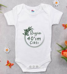 BK Kids 40'ım Çıktı Tasarımlı Beyaz Bebek Body Zıbın-1