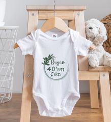 BK Kids 40'ım Çıktı Tasarımlı Beyaz Bebek Body Zıbın-1