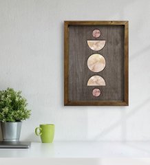 BK Home Ay ve Güneş Tasarımlı Doğal Masif Ahşap Çerçeveli Tablo 45x65cm-2