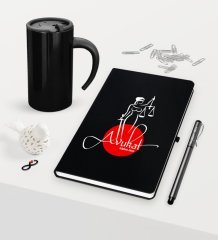 Kişiye Özel Avukat Temalı Siyah Defter Kalem ve Termos Mug Seti  - 11