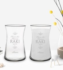 Kişiye Özel Olursa Olur Tasarımlı 2’li Heybeli Çay Bardağı Rakı Kadehi-1