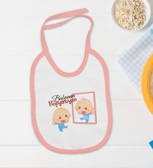 BK Kids Babamın Kopyasıyım Tasarımlı Pembe Bebek Body Zıbın ve Mama Önlüğü Hediye Seti-1