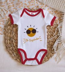 BK Kids İlk Seyahat Tasarımlı Kırmızı Bebek Body Zıbın-1